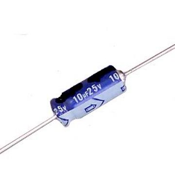 Axial Electrolytic Capacitor Sa10uf25v Size 6X13 Horizontal